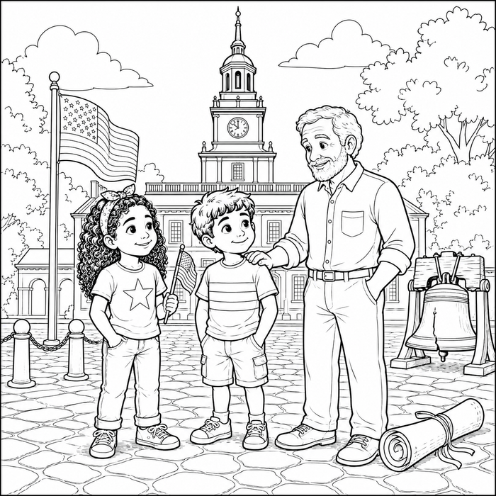 Independence Hall Coloring Page preview