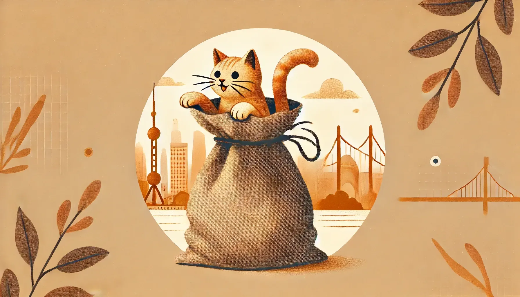 A pixel art illustration of a cat in a bag