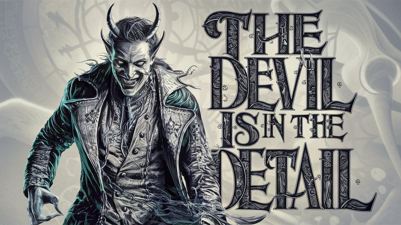 A poster that says the devil is in the detail