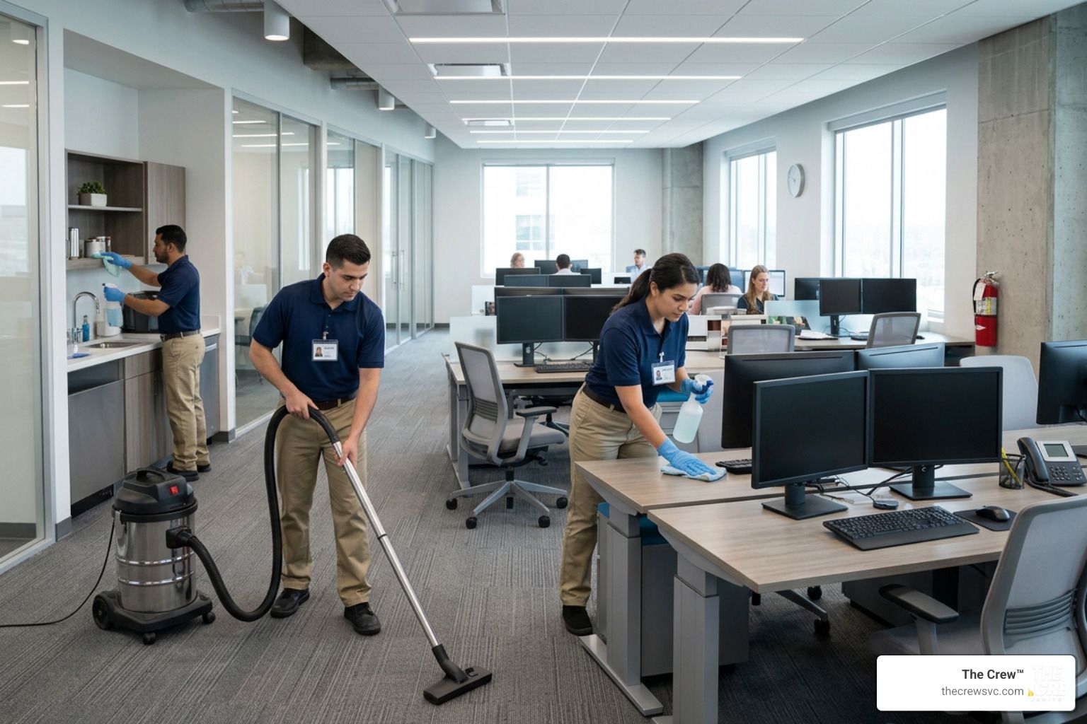 business cleaning vetted staff professional crew workplace security