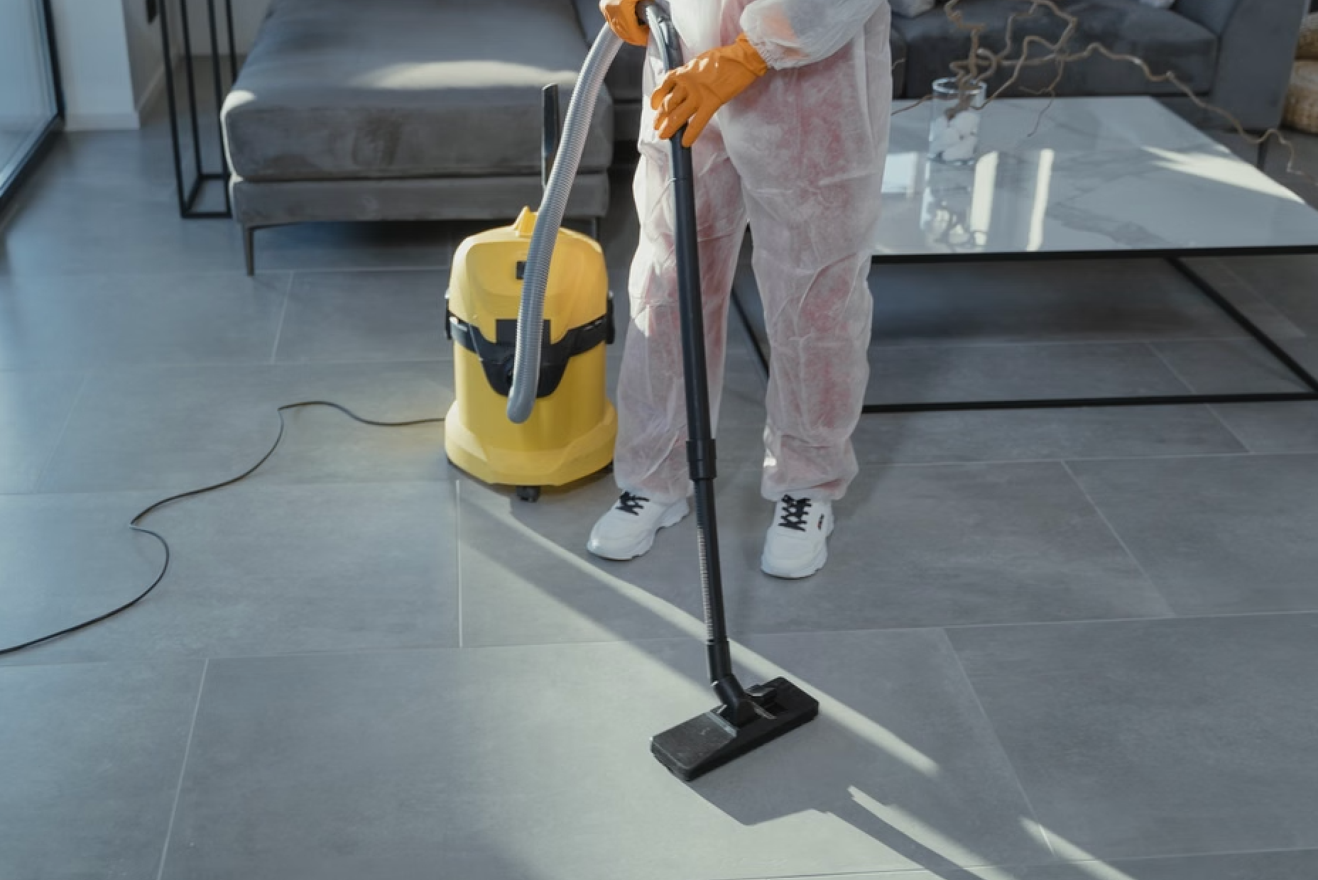 commercial vacuum bagless in a modern office space