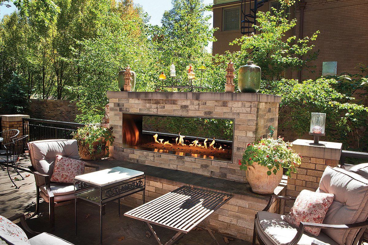 outdoor fireplace installed by ener-g tech, inc.