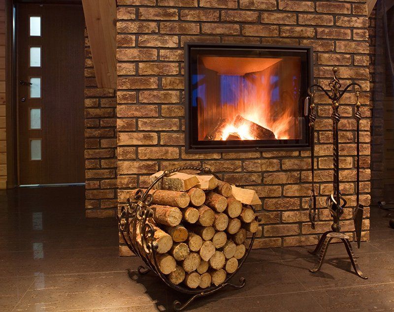 Wood fireplace installation by Ener-G Tech, Inc.