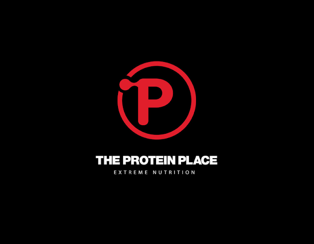 The logo for the protein place is a red p in a circle on a black background.