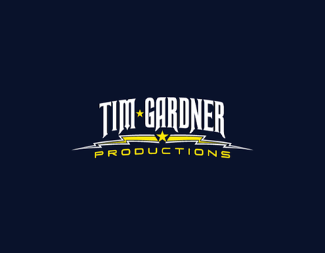 Tim gardner productions logo on a dark blue background
