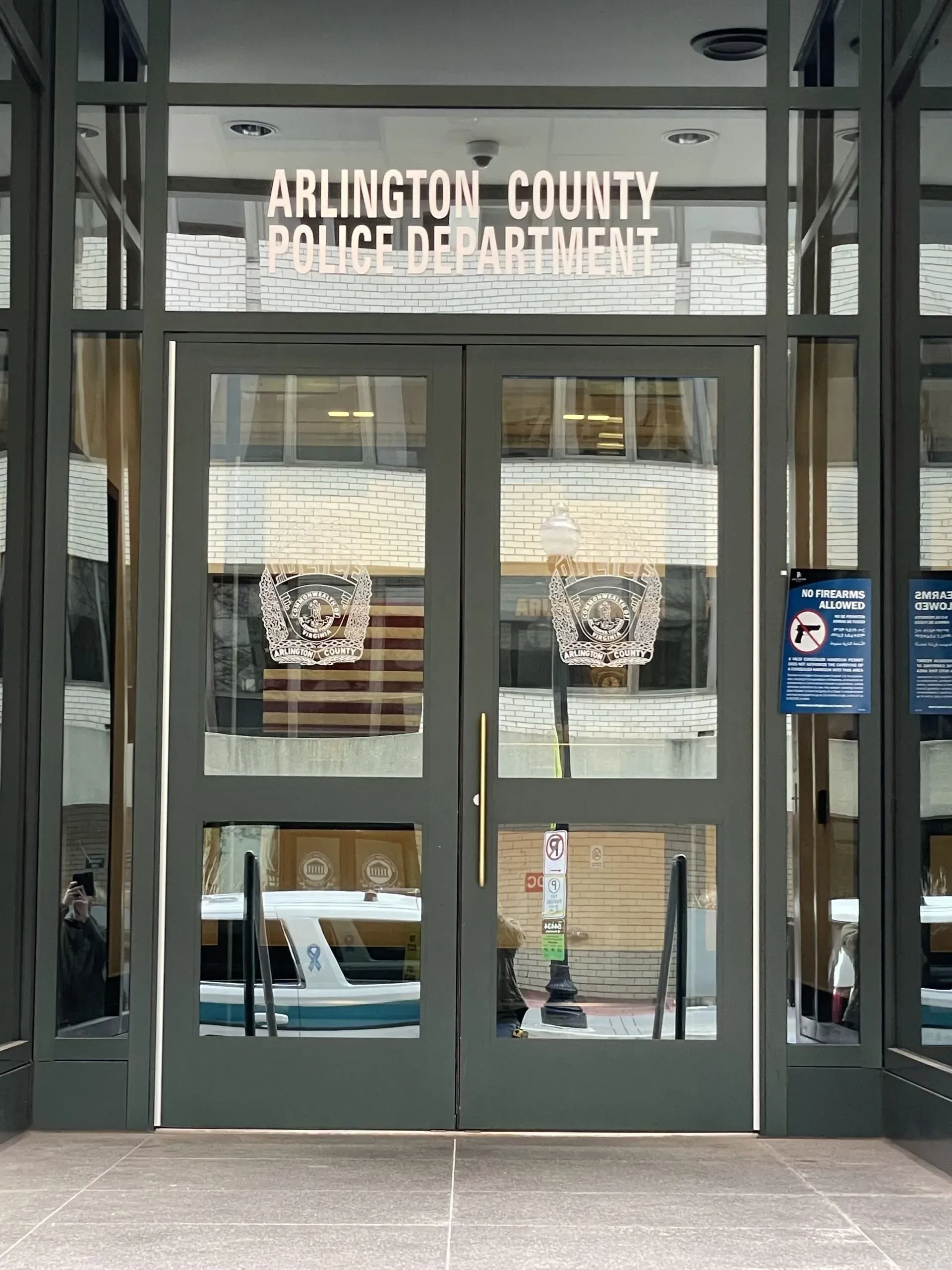 The entrance to the arlington county police department
