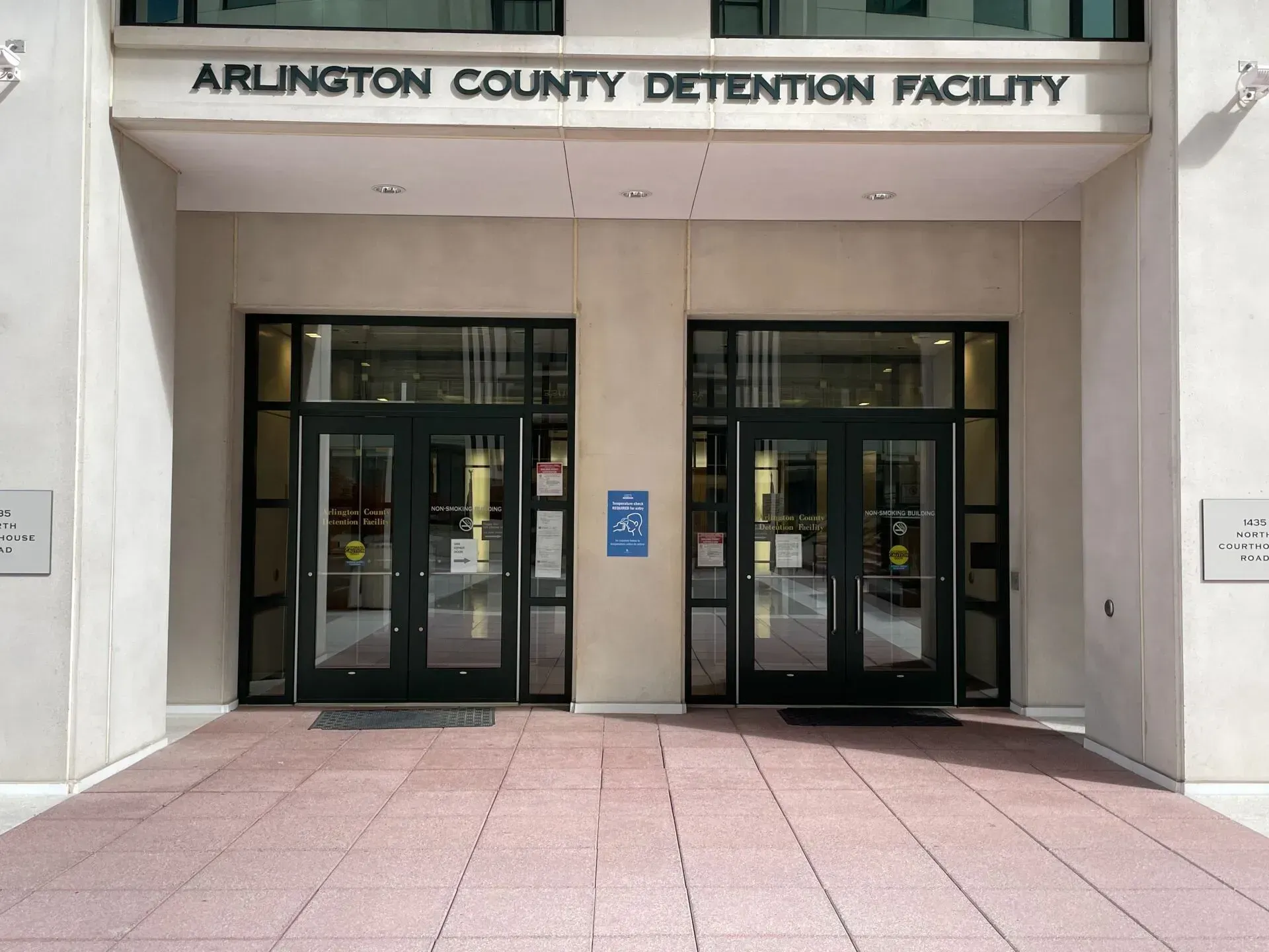 The entrance to arlington county detention facility