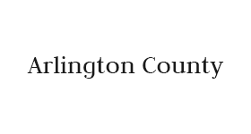 The logo for arlington county is on a white background.