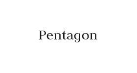 The word pentagon is on a white background.