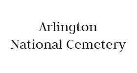 The logo for arlington national cemetery is black and white.