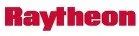 The word raytheon is written in red on a white background.
