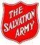 A red shield with the words `` the salvation army '' written on it.