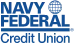 The navy federal credit union logo is blue and white.