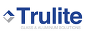 A blue and white logo for trulite glass and aluminum solutions.