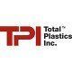 The logo for total plastics inc. is red and black on a white background.