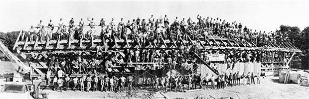 Gathering on the Guelph (Ontario) Bridge, 1992