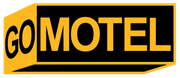 Yellow and black "GO MOTEL" roadside sign with bold letters
