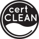 CertiClean logo in black and white.