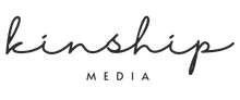 Kinship Media logo in cursive font.