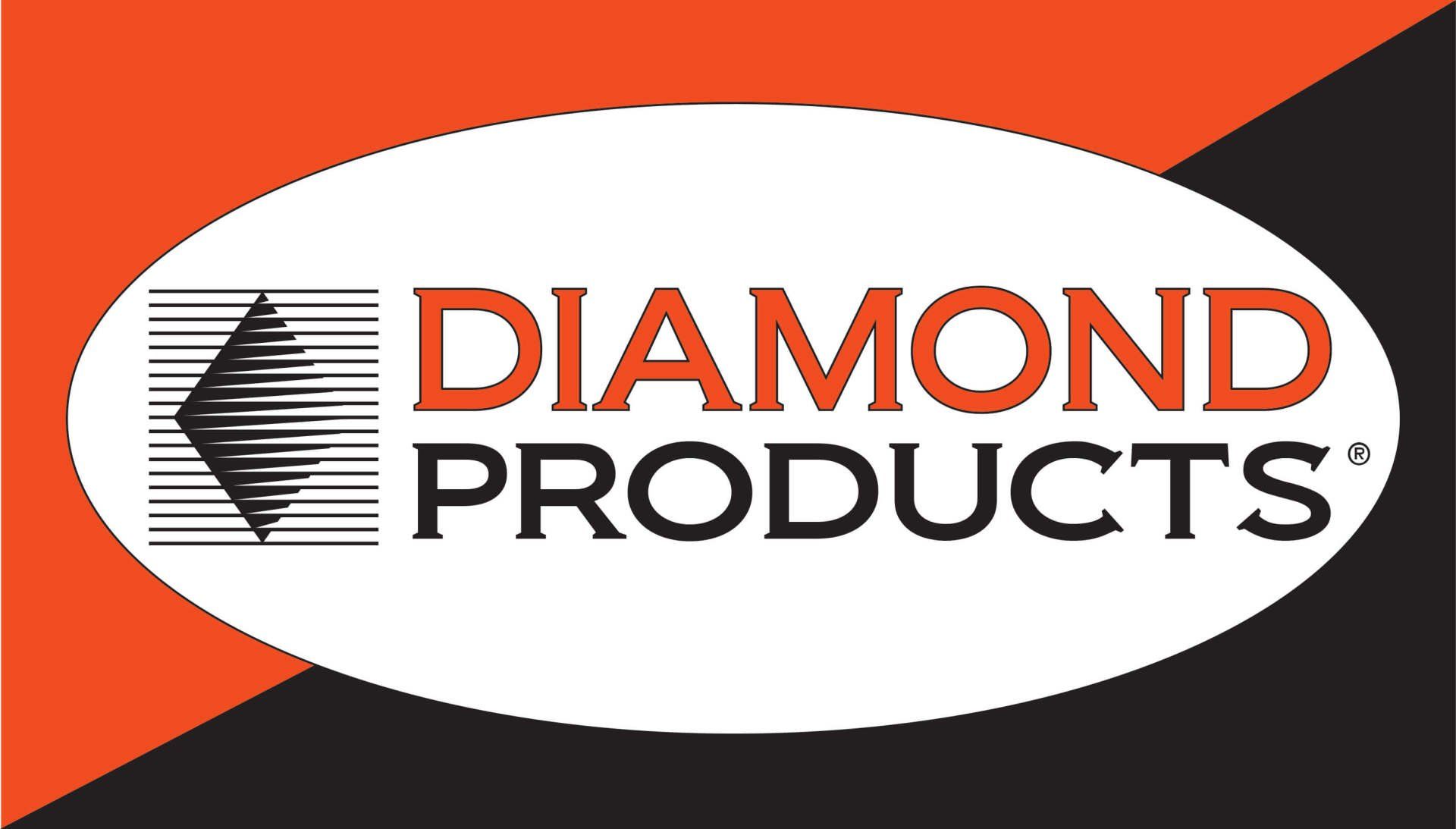 The diamond products logo is on a red and black background.