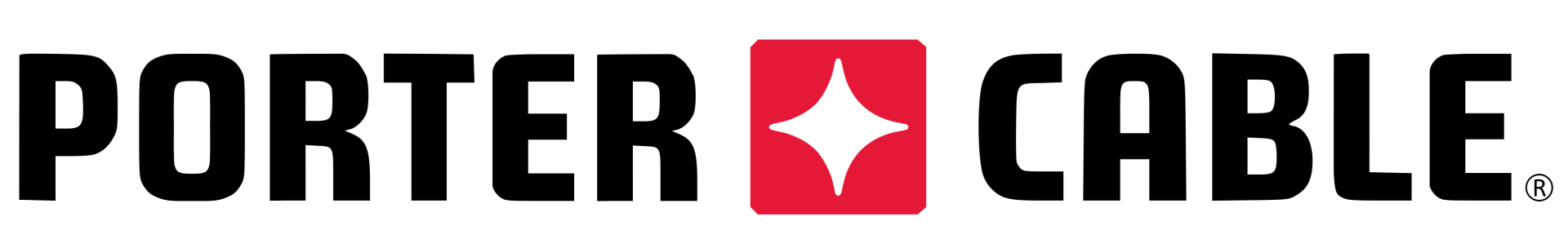 A red and black logo for porter cable