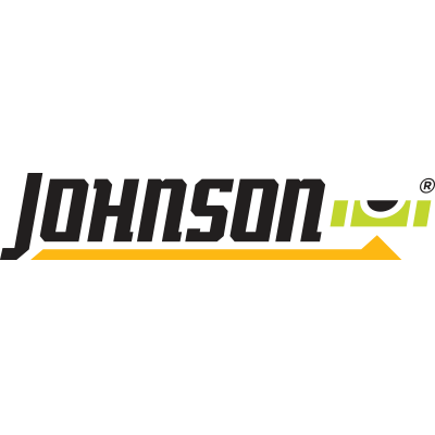The johnson logo is yellow and black with a yellow arrow.