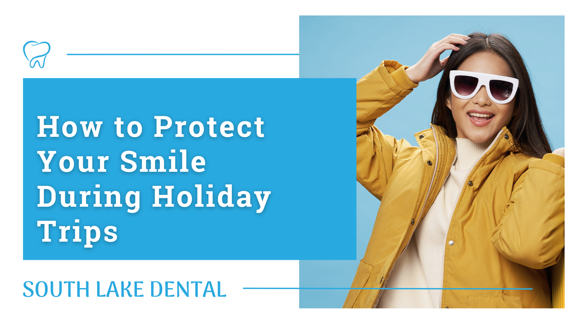 Woman in sunglasses and yellow jacket, text: