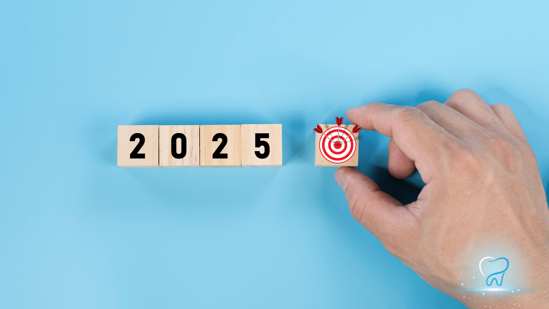 Hand placing block with target icon next to