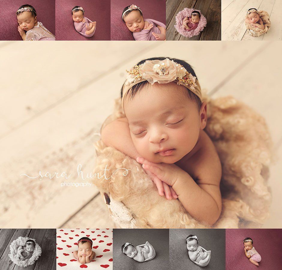Baby girl with flower headband collage picture — Pearland, TX — Sara Hunt Photography Baby girl with flower headband collage picture — Pearland, TX — Sara Hunt Photography