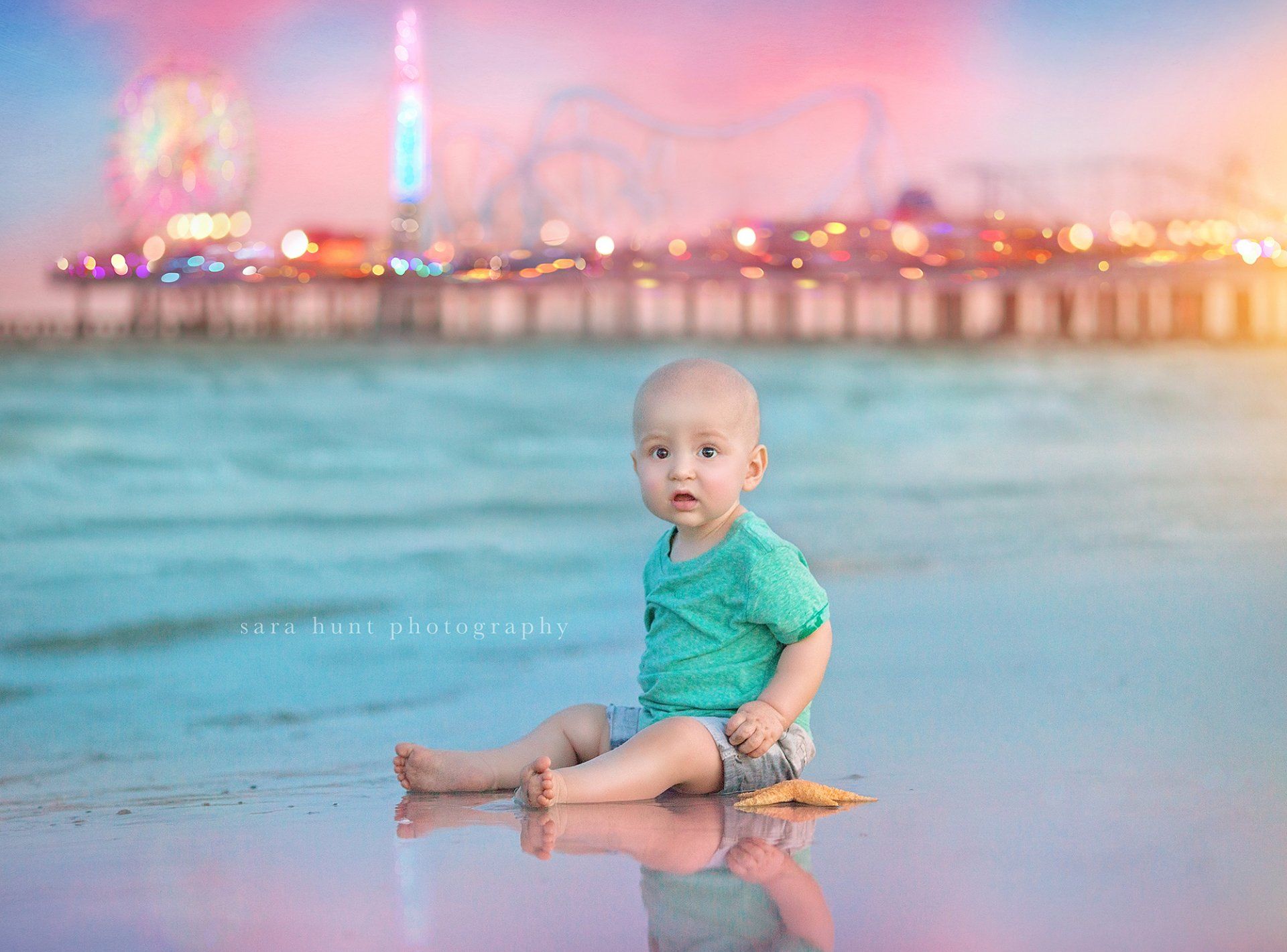 Different shot of cute little boy sitting at the beach — Pearland, TX — Sara Hunt Photography