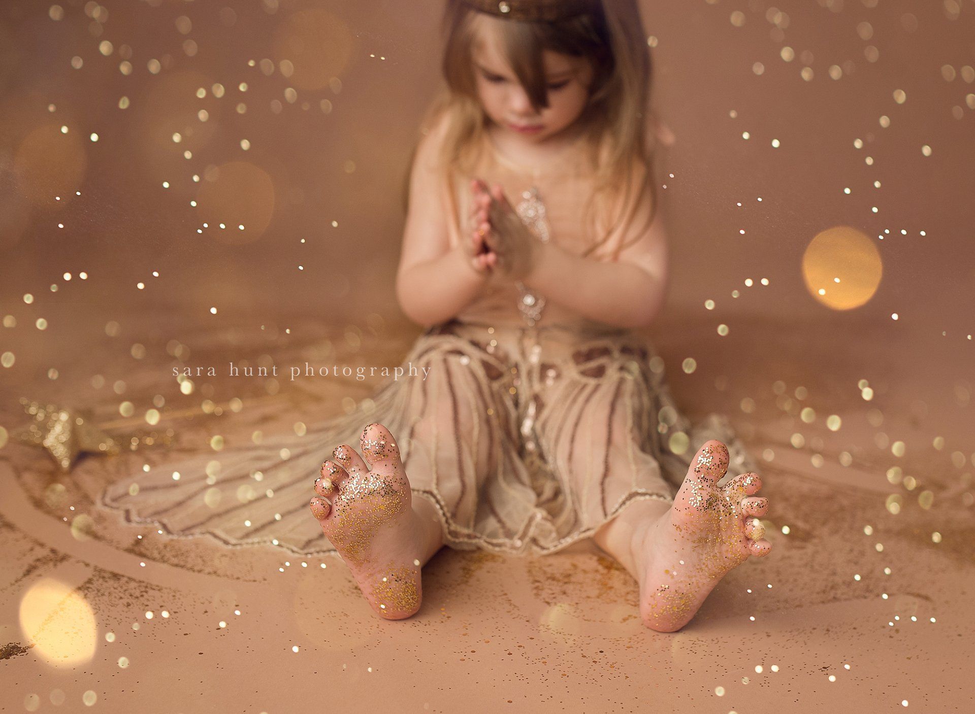 Little girl with glitters on her feet — Pearland, TX — Sara Hunt Photography