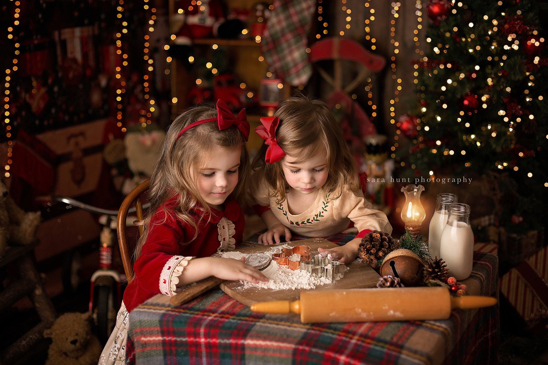 Girls touching the flour — Pearland, TX — Sara Hunt Photography