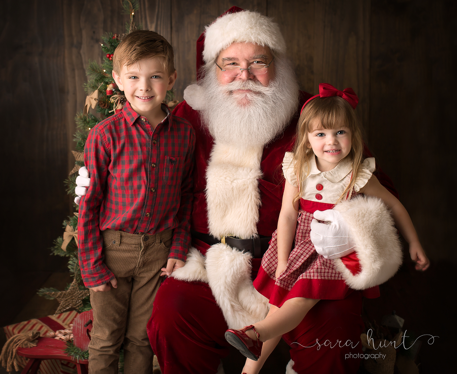 Siblings with Santa — Pearland, TX — Sara Hunt Photography