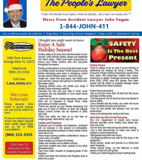 A flyer for the people 's lawyer shows a man wearing a santa hat