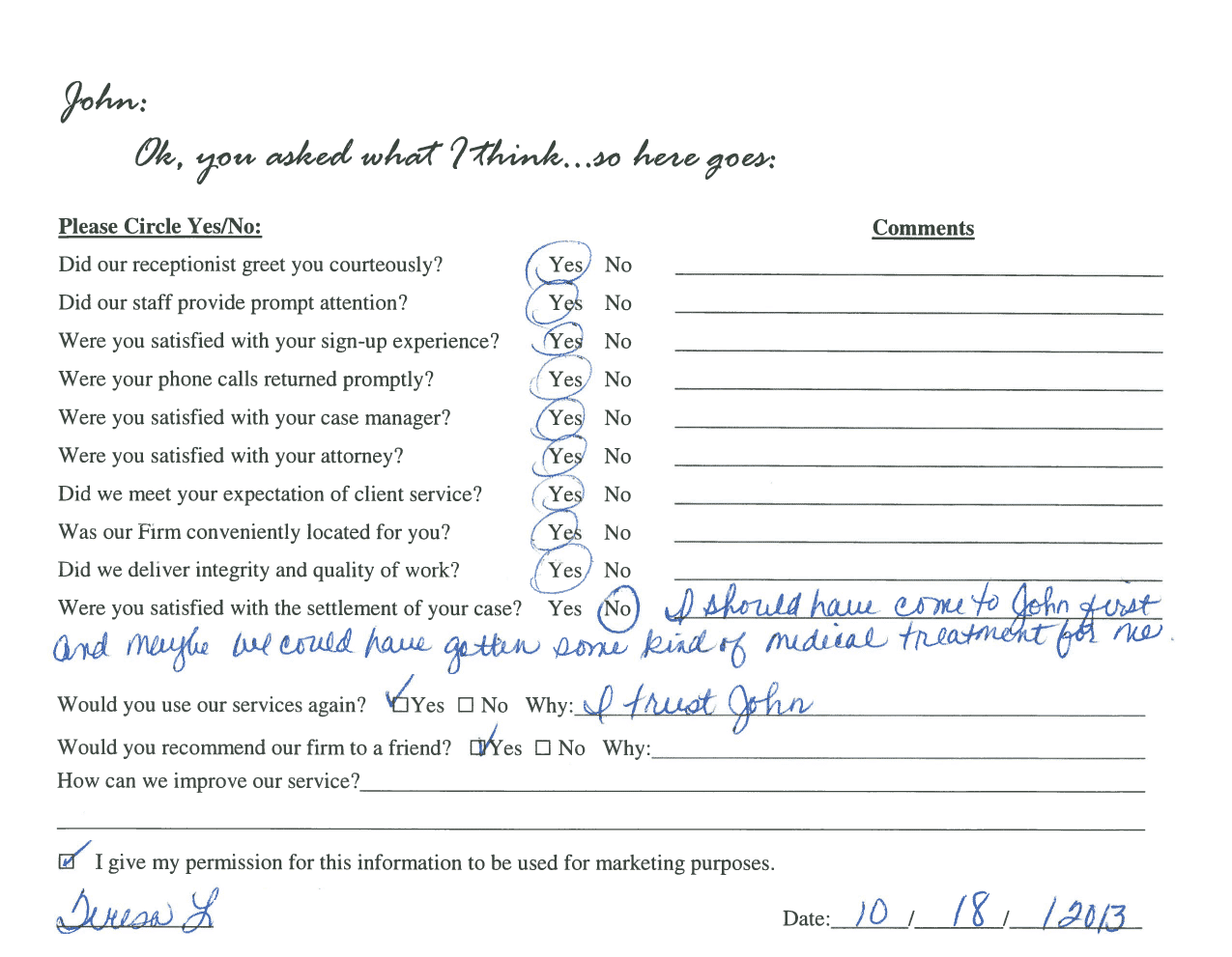 A sheet of paper with a lot of writing on it