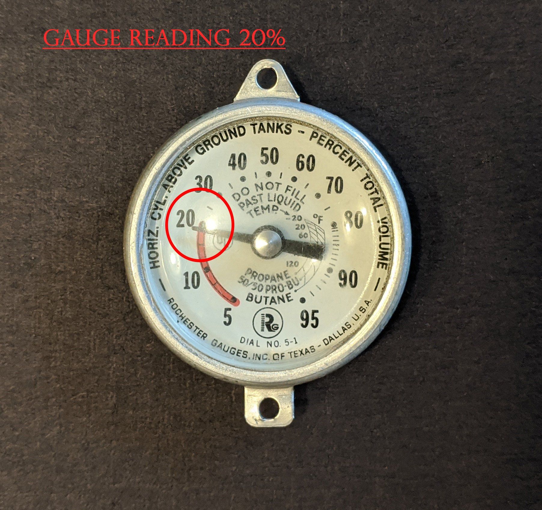 Gauge Reading 20% — Gallitzin, PA — Algas