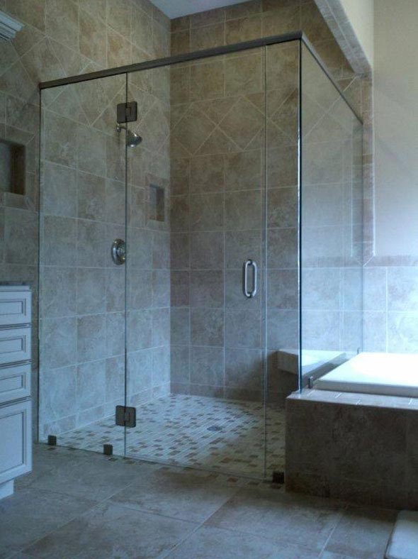 Glass Service — Bathroom with a Glass Wall In Columbus, IN