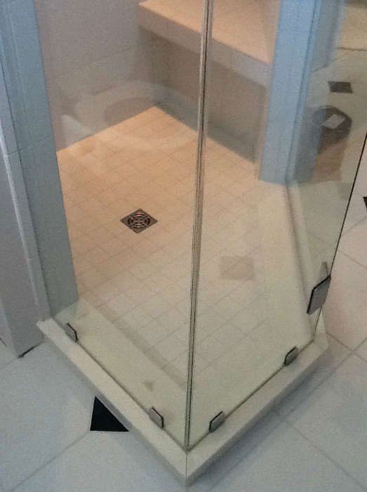Kitchen and Bathroom Glass — Another angle of a Glass Enclosure In Columbus, IN