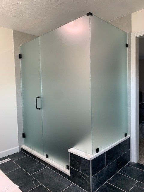 Shower Door Installation — Modern White Bathroom in Columbus, IN