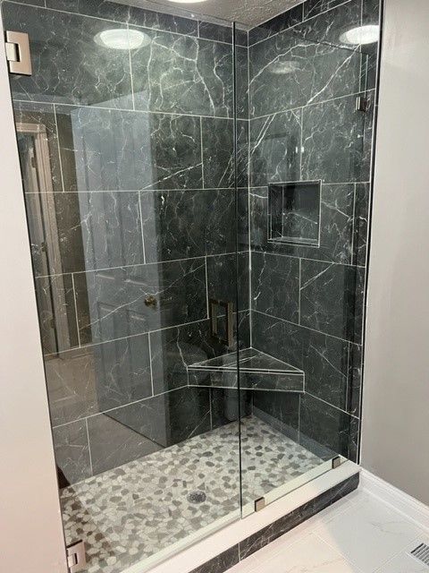 Custom Shower Design — Bathroom of a Modern House in Columbus, IN