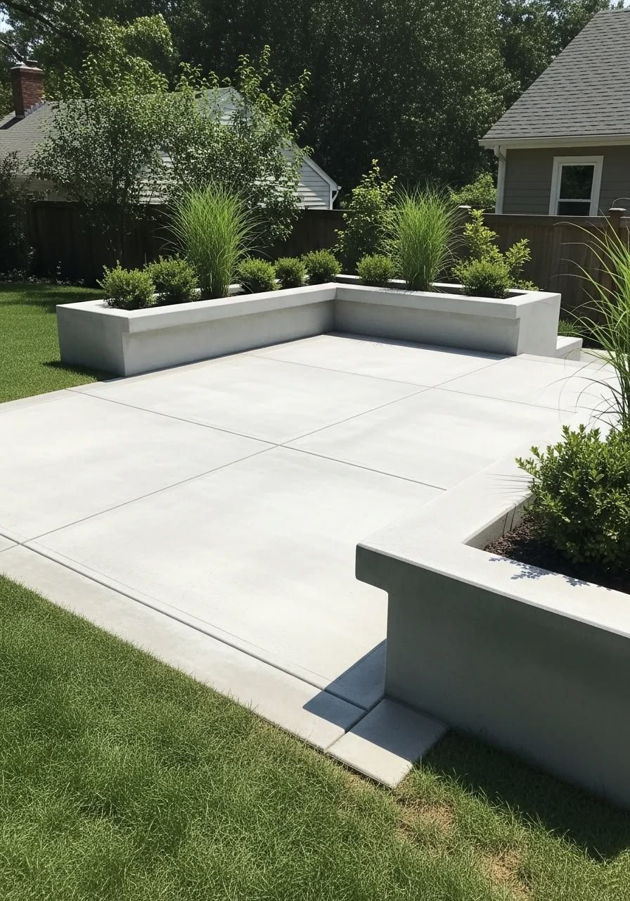 Residential property prepared for custom concrete and hardscape installation.