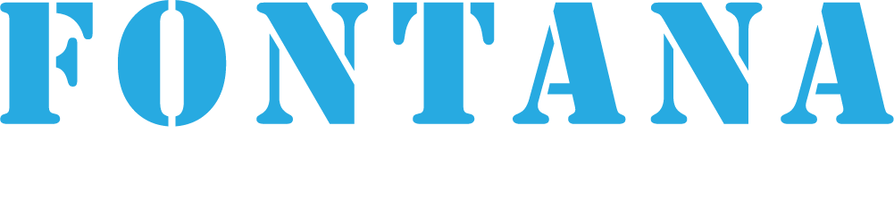 Blue &ldquo;FONTANA&rdquo; logo in bold uppercase letters on a white background