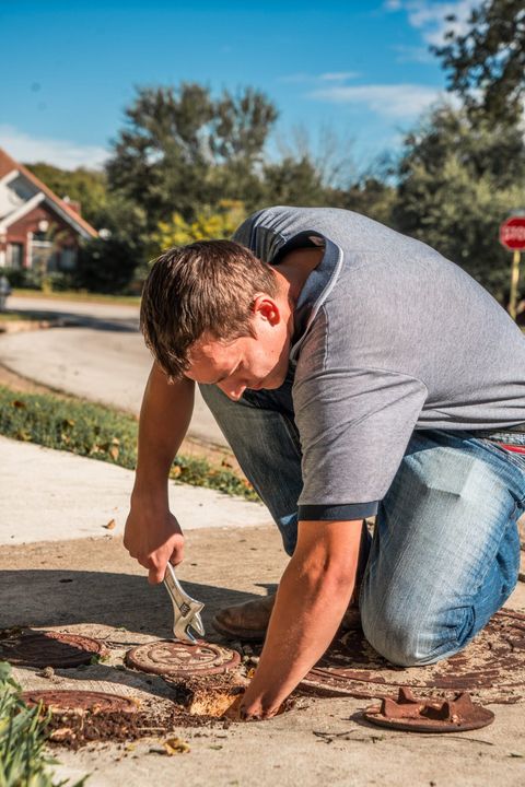 High Pressure Water  — Man Repairing Concrete in Austin TX