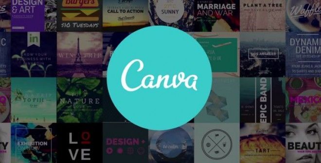Canva logo on top of a range of canva designs