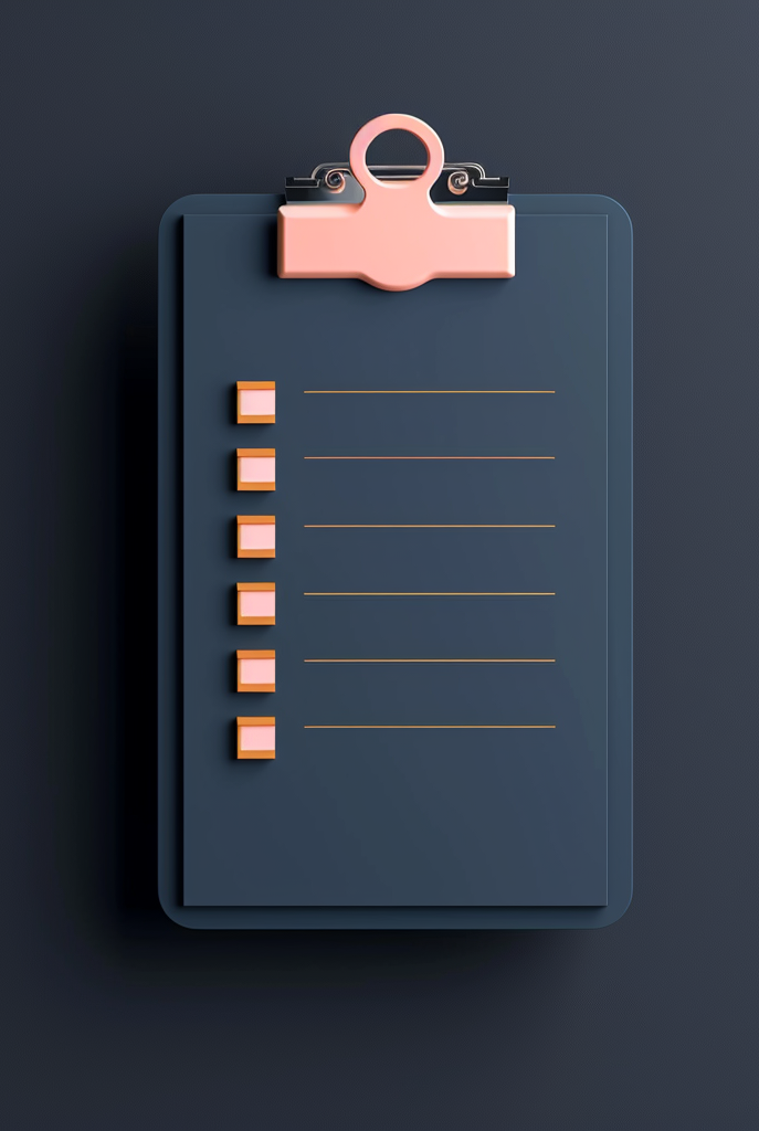 a clipboard with a checklist on it relating to identifying the goals of your website