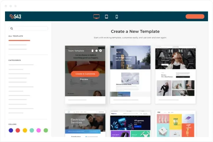 543 website template selector