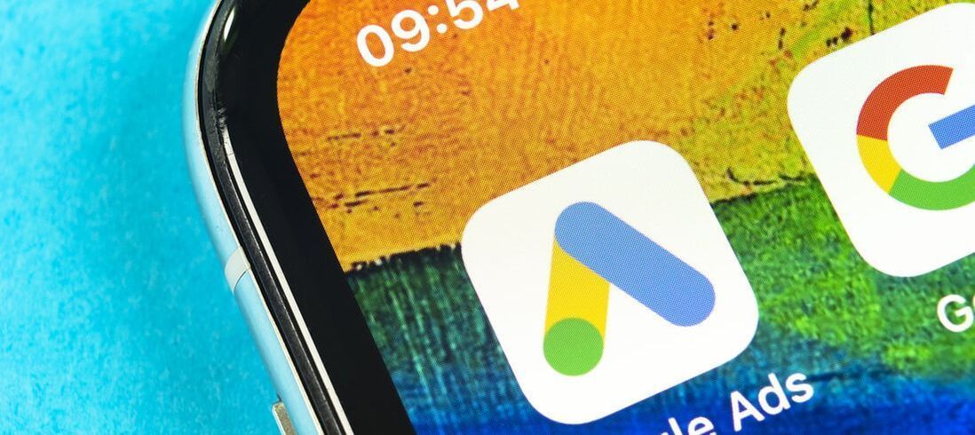 Phone screen with Google Ads app icon