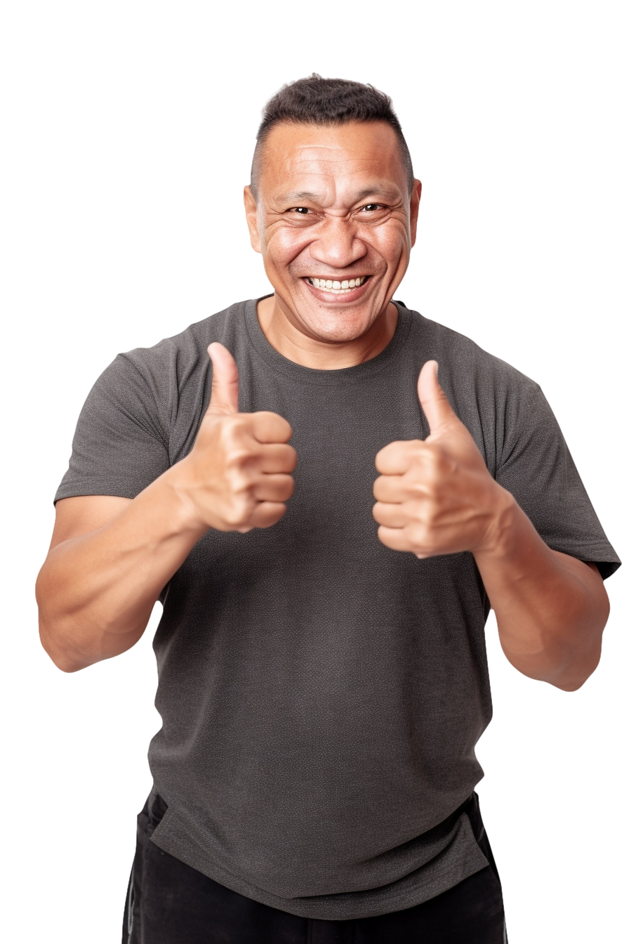 Kiwi guy gives thumbs up to say thanks for completing our form