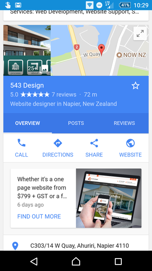 543 Design Google My Business screenshot