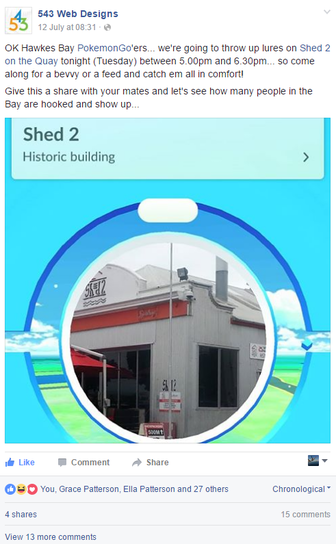 Screengrab of 543 Design post on Pokemon Go